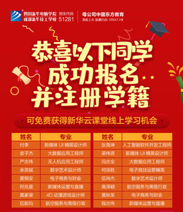 【重要消息】四川新華開啟網(wǎng)上報(bào)名通道